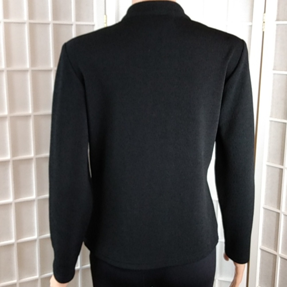 *Jkla petites, black open cardigan with‎ sewn in tank Chevron Pattern WMNS SP - Picture 5 of 8